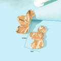 Stylish Golden Metal Geometric Irregular Leaf Stud Party Earrings for Women