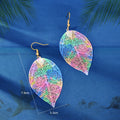 Boho Chic Colorful Hollow Leaf Dangle Earrings for Women Party Daily Holiday Jewelry