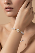 Retro Jewellery Round White Charm Pearl Chain Adjustable Bracelet Birthday Gifts