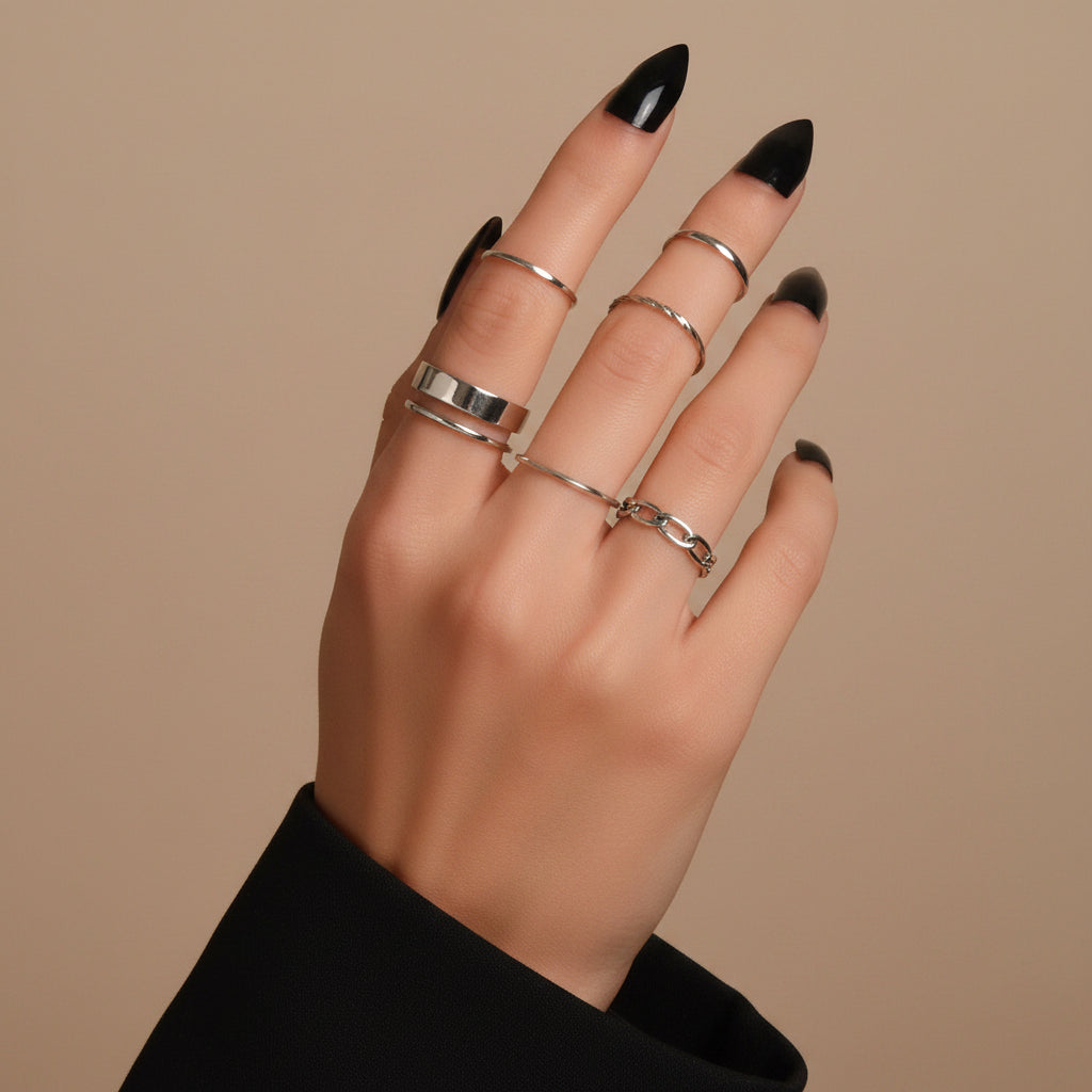 7 pcs Knuckle Stackable Joint Finger Boho Vintage Midi Rings Set Size Mixed Gift