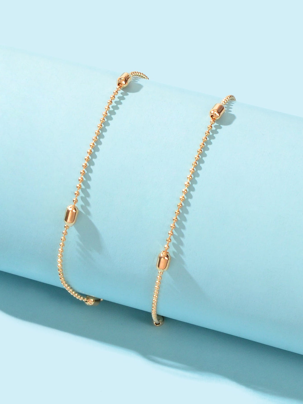Double layer Popcorn Gold Chain Anklet Summer Beach Boho Chic Foot Chain Jewelry
