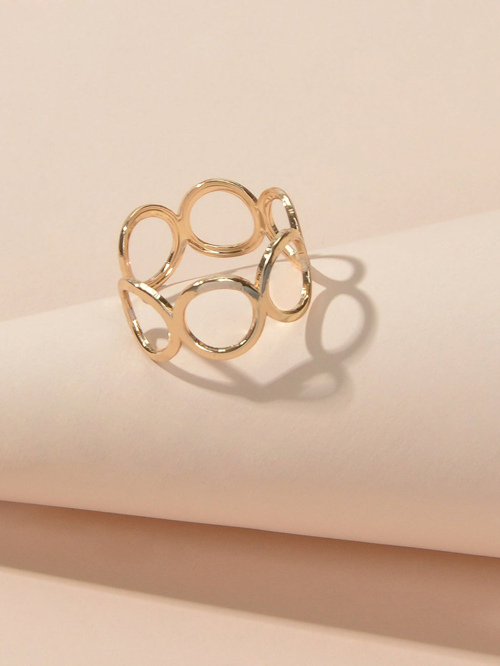 Party Minimalist Style Gold Silver Circle Metal Punk Midi Knuckle Open Cuff Ring