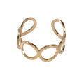 Party Minimalist Style Gold Silver Circle Metal Punk Midi Knuckle Open Cuff Ring