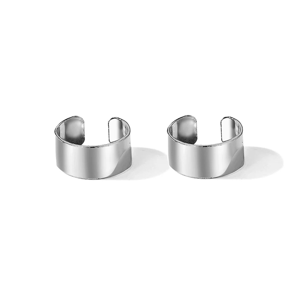 Punk Irregular Geometric Ear Cuff Earrings for Women Non-Piercing Metal Ear Clip Earring Fake Cartilage Fashion Jewelry Party